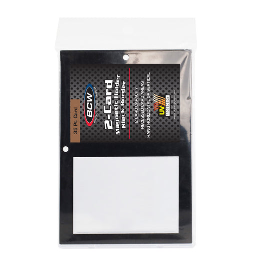 (10 Pack) Magnetic 2-Card Holder - 35 PT. Black Border